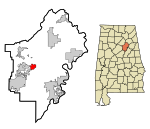 St. Clair County Alabama Incorporated and Unincorporated areas Odenville Highlighted